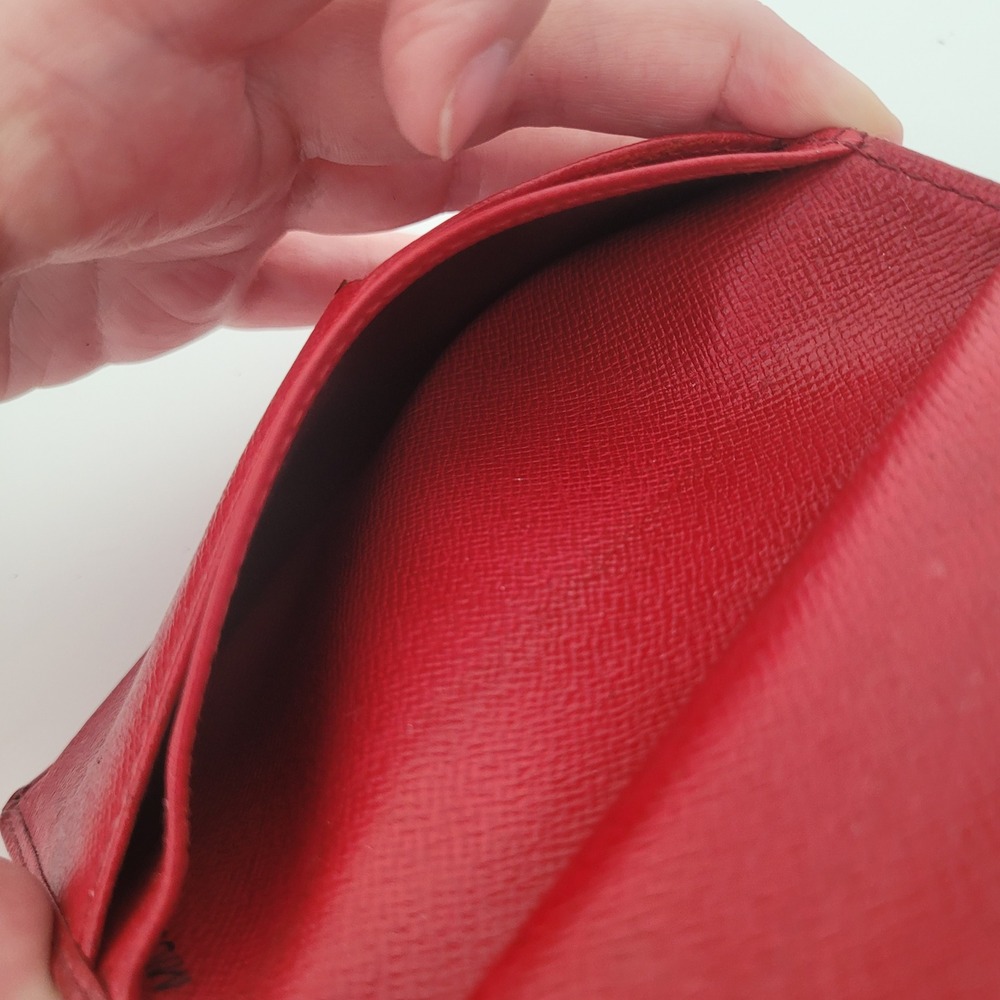 Louis Vuitton Red Epi Leather Portefeuille Viennois Kiss Lock Wallet MI0012 - Picture 9 of 16